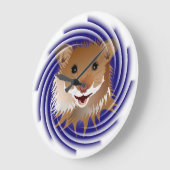 Grande Horloge Ronde J'adore ma montre de hamster (Angle)