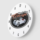 Grande Horloge Ronde Jag de garage classique (Angle)