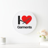 Grande Horloge Ronde j'aime des vêtements (Maison)