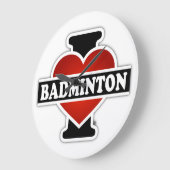 Grande Horloge Ronde J'aime le badminton (Angle)