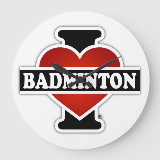 Grande Horloge Ronde J'aime le badminton (Recto)