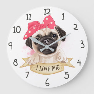 Grande Horloge Ronde J'aime le Carlin