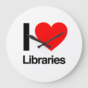 Grande Horloge Ronde j'aime les bibliothèques