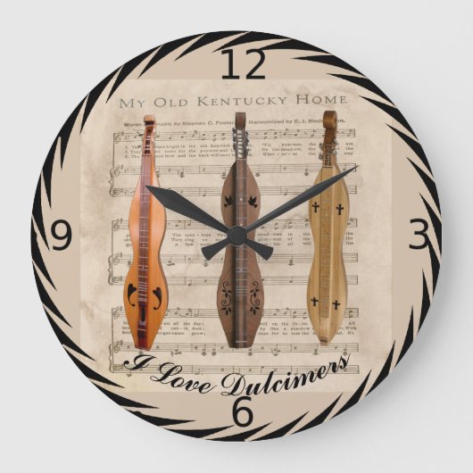 GRANDE HORLOGE RONDE J'AIME LES DULCIMERS (Recto)