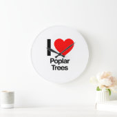 Grande Horloge Ronde j'aime les peupliers (Maison)