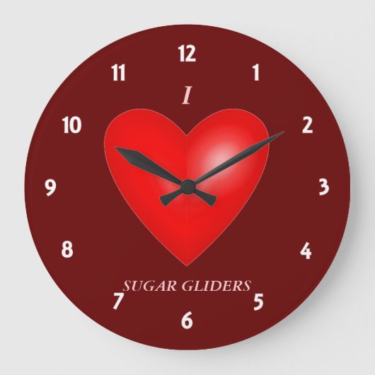 Grande Horloge Ronde J'Aime Les Planeurs À Sucre (Recto)