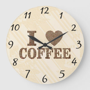 Grande Horloge Ronde J'Aime L'Horloge Murale Du Café