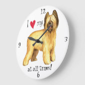 Grande Horloge Ronde J'aime ma Briard (Angle)