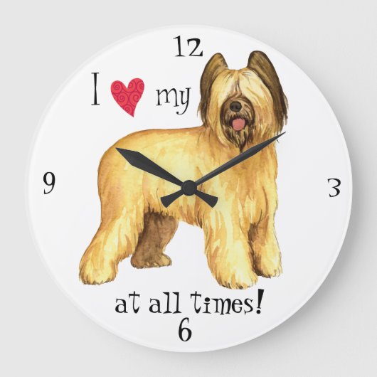 Grande Horloge Ronde J'aime ma Briard (Recto)