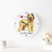 Grande Horloge Ronde J'aime ma Briard (Maison)