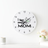 Grande Horloge Ronde J'aime ma mère (Maison)