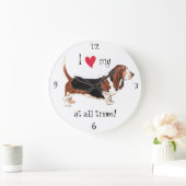 Grande Horloge Ronde J'aime ma peau de Basset (Maison)