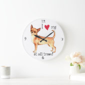 Grande Horloge Ronde J'aime mon Chihuahua (Maison)