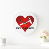 Grande Horloge Ronde J'Aime Mon Géologue Sans Nombres (Maison)