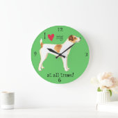 Grande Horloge Ronde J'aime mon Jack Russell Terrier (Maison)