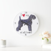 Grande Horloge Ronde J'aime mon Kerry Blue Terrier (Maison)