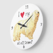 Grande Horloge Ronde J'aime mon Komondor (Angle)