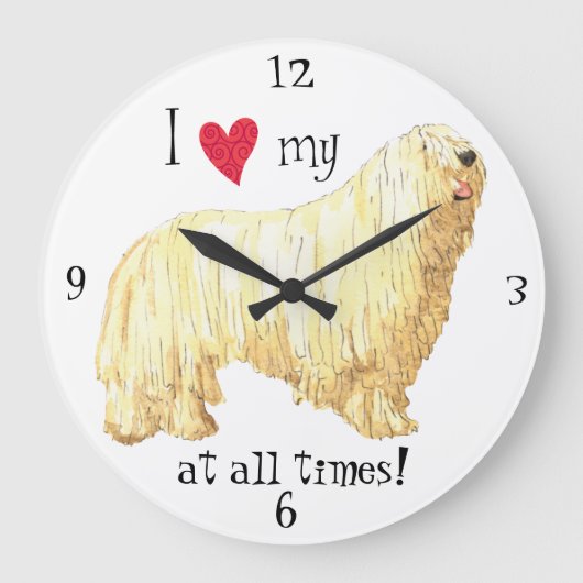Grande Horloge Ronde J'aime mon Komondor (Recto)