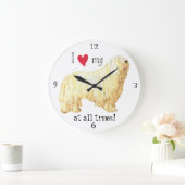 Grande Horloge Ronde J'aime mon Komondor (Maison)