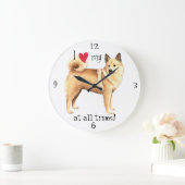 Grande Horloge Ronde J'aime mon norvégien Buhund (Maison)