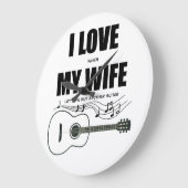 Grande Horloge Ronde J'aime quand ma femme me fait acheter une autre gu (Angle)
