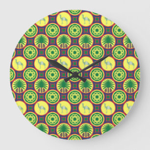 Grande Horloge Ronde Jamahiri ® Libye Motif africain