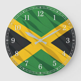 Grande Horloge Ronde Jamaica Flag Wall Clock — Waving Flag Design