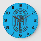 Grande Horloge Ronde Jamais trop tard Skeleton Surfer Chick Ocean Viand (Recto)