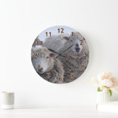 Grande Horloge Ronde Janvier Deux Moutons Visages (Maison)