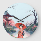 Grande Horloge Ronde Japanese Cherry Blossom Wall Clock  (Recto)