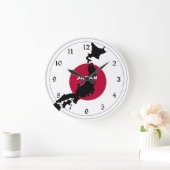 Grande Horloge Ronde Japon - Carte Silhouette et drapeau (Maison)