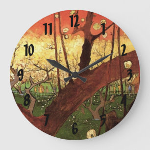 Grande Horloge Ronde Japonisme : arbre de prunier en fleurs par Vincent