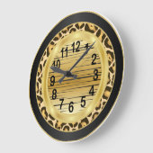 Grande Horloge Ronde Jaquar Animal Print with Gold Scribble (Angle)