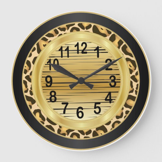 Grande Horloge Ronde Jaquar Animal Print with Gold Scribble (Recto)