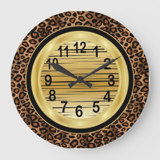 Grande Horloge Ronde Jaquar Animal Print with Gold Scribble (Recto)