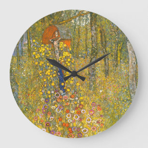 Grande Horloge Ronde Jardin agricole Gustav Klimt avec Crucifix