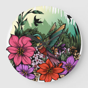 Grande Horloge Ronde Jardin des colibris