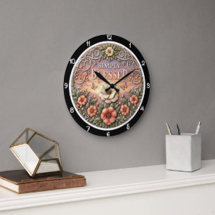 Grande Horloge Ronde Jardin du coucher de soleil simplement béni