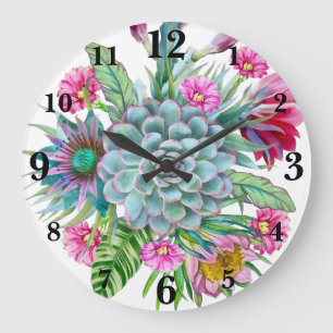 Grande Horloge Ronde Jardin tropical Succulent