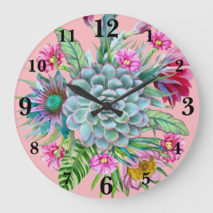 Grande Horloge Ronde Jardin tropical Succulent