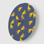 Grande Horloge Ronde Jaune, cool, unique, triangles tendance (Angle)