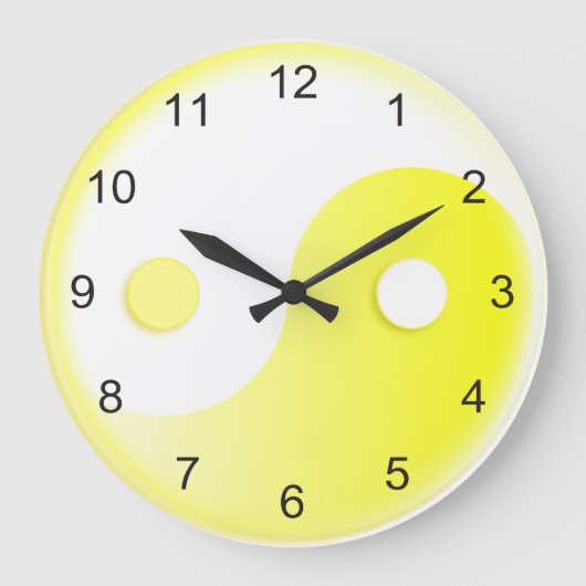 Grande Horloge Ronde Jaune Ensoleillé Yin & Yang (Recto)