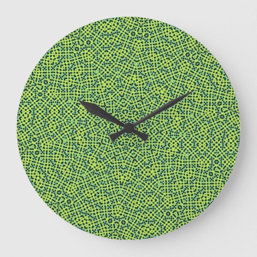 Grande Horloge Ronde Jaune, Motif de poids vert (Recto)