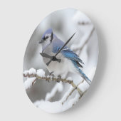 Grande Horloge Ronde Jay bleu hiver (Angle)