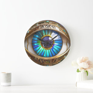 Grande Horloge Ronde Je garde mon troisième œil sur vous