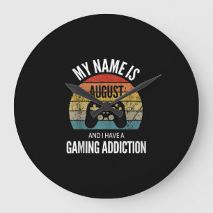 Grande Horloge Ronde Je M'Appelle Août Et J'Ai Un Supplément De Jeu