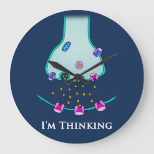 Grande Horloge Ronde Je pense neurone synapse