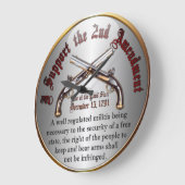 Grande Horloge Ronde Je soutiens le 2ème amendement (Angle)