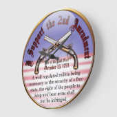 Grande Horloge Ronde Je soutiens le 2ème amendement (Angle)
