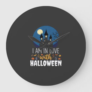 Grande Horloge Ronde Je suis amoureux du château hanté d'Halloween_1